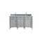 James Martin Vanities Brittany 60in Double Vanity, Urban Gray w/ 3 CM Ethereal Noctis Quartz Top 650-V60D-UGR-3ENC - alternate 1